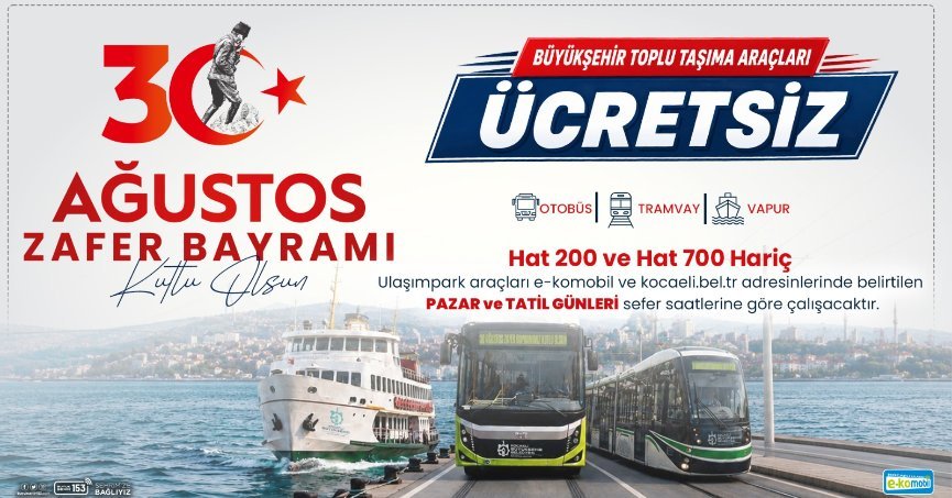 BAYRAM COŞKUSU İÇİN ULAŞIM ÜCRETSİZ