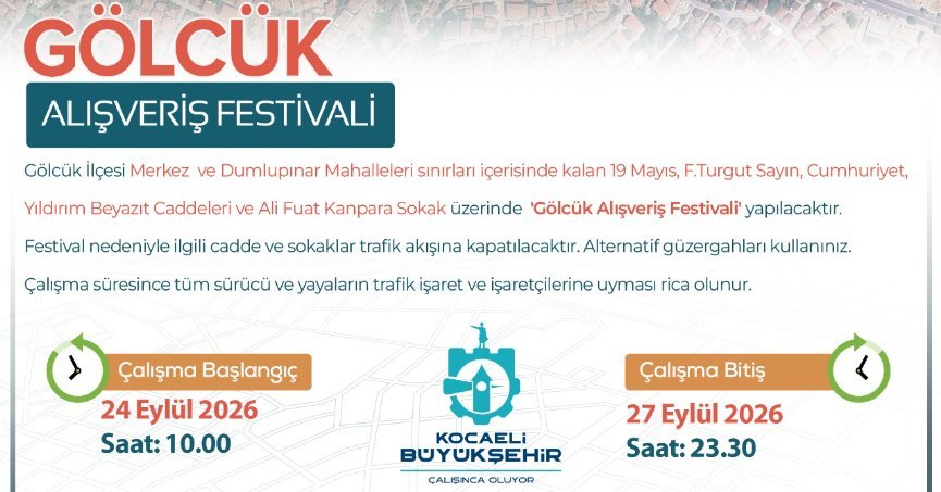 Gölcük Alışveriş Festivali’ne trafik düzenlemesi