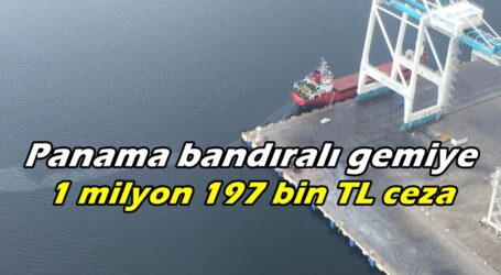 Panama bandıralı gemiye 1 milyon 197 bin TL ceza