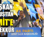 BAŞKAN TUTUŞ’TAN İZMİT’E TEŞEKKÜR