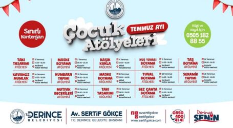 Derince’de Çocuklar İçin  Yaz Atölyeleri Başlıyor