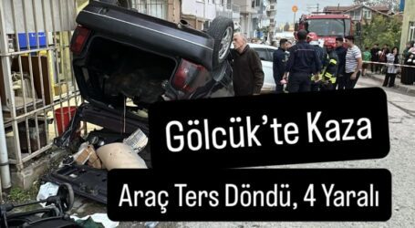 Gölcük’te Kaza: Araç Ters Döndü, 4 Yaralı