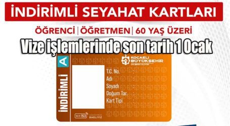 İndirimli Kocaelikart vize işlemlerinde son tarih 1 Ocak