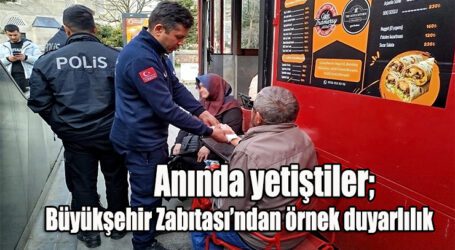 Yaşlı çiftin yardımına anında yetiştiler; Büyükşehir Zabıtası’ndan örnek duyarlılık