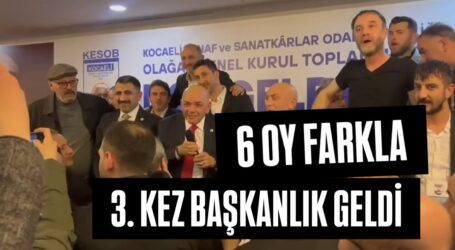 6 oy farkla üçüncü kez başkanlık geldi