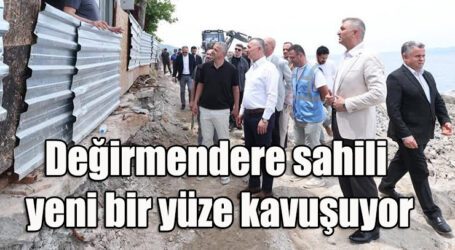 Başkan Büyükakın inceledi, Değirmendere sahili  yeni bir yüze kavuşuyor